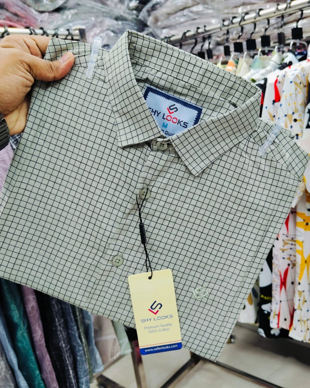 Olive Micro-Grid Premium Cotton Shirt