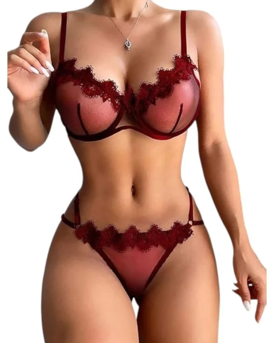 Fancy Lace Transparent Set