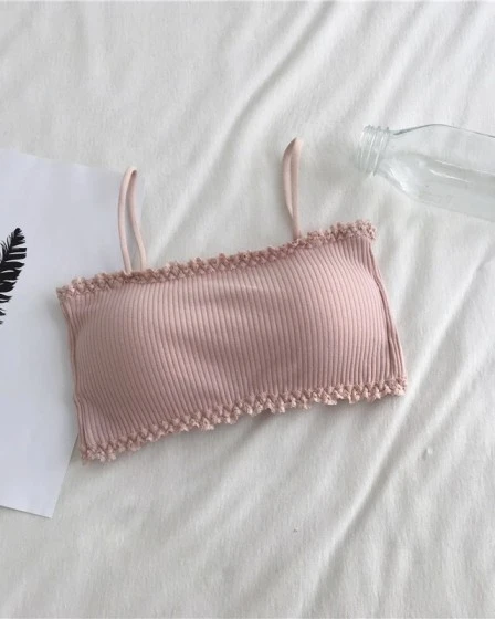Lace-Trim Sling Back Tube Top Bra (Free Size)
