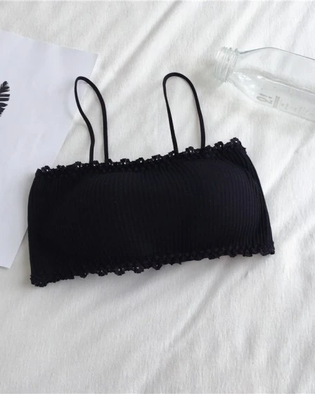 Lace-Trim Sling Back Tube Top Bra (Free Size)