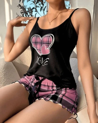Two-Piece Suspender Short and Top Set (Free Size)