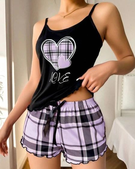 Two-Piece Suspender Short and Top Set (Free Size)