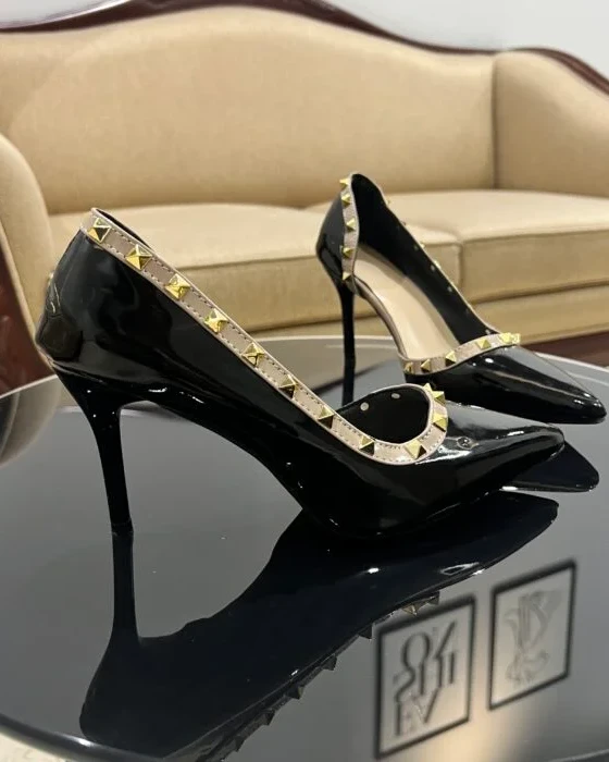 Crescent Moon Embroidered Block Heels