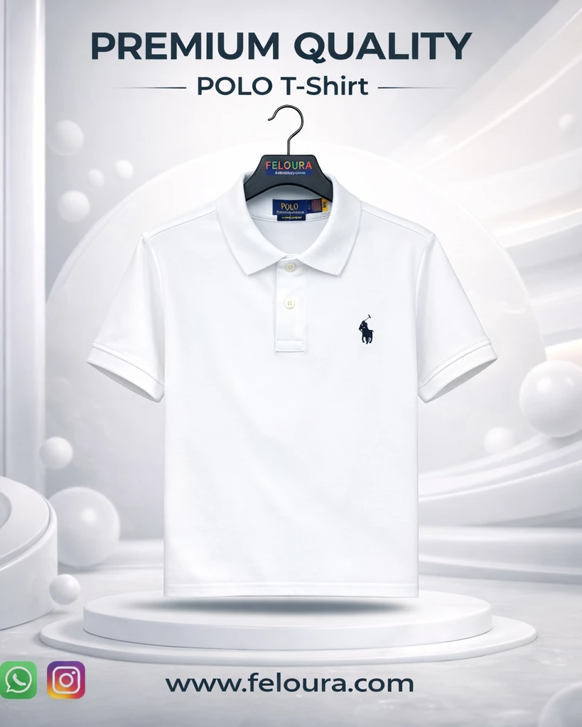 RL White Color POLO T-Shirt