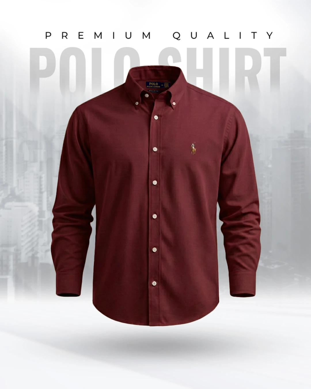 RL Premium Maroon Solid Shirt