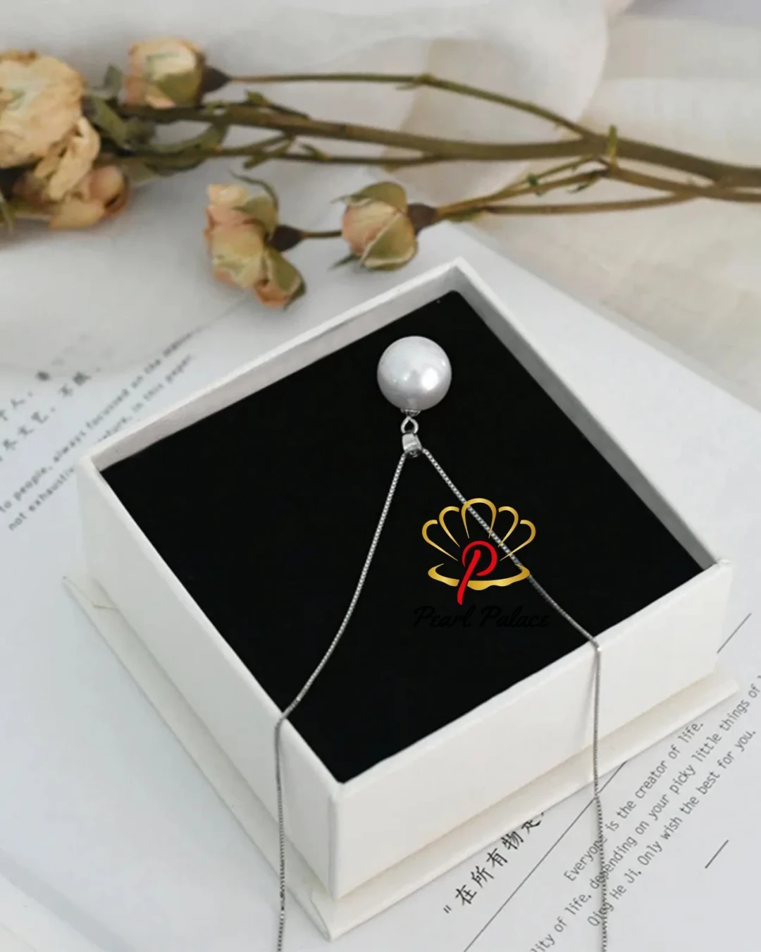 Big Natural Freshwater Pearl Necklace 925 Sterling Silver Round Pendant for Women