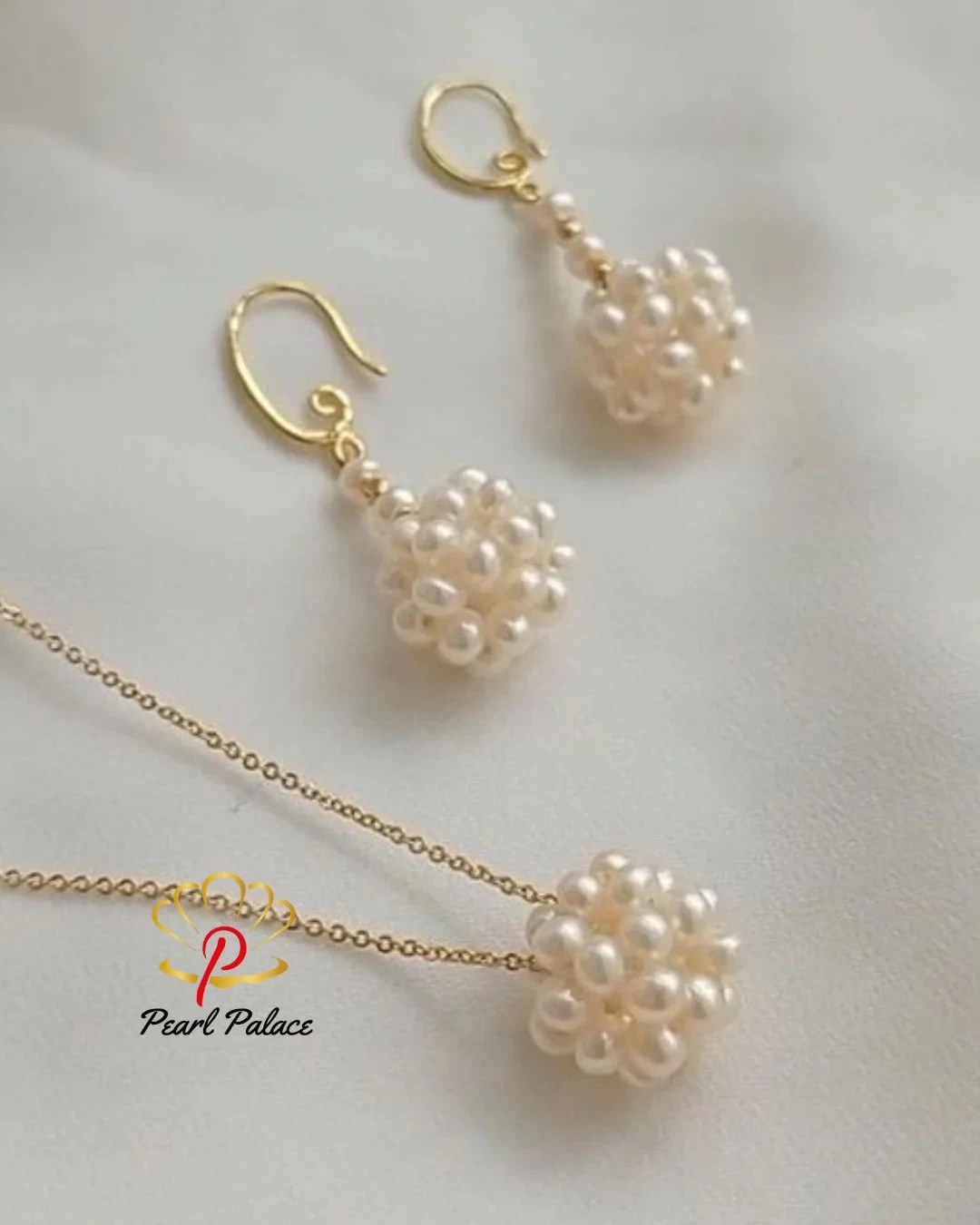Luminous Orb Pink 18K Gold Plated Pearl Necklace
