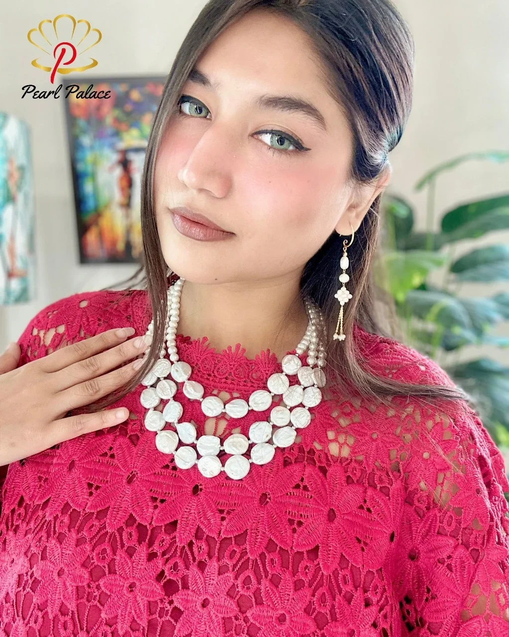 Coin Pearl & Freshwater Pearl Necklace with Earring Set – Layer 3