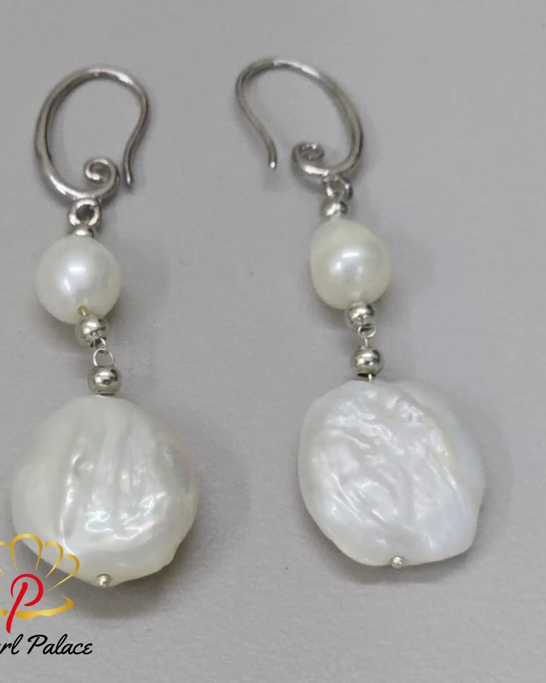 Coin pearl & Rice pearl 2 layer necklace set