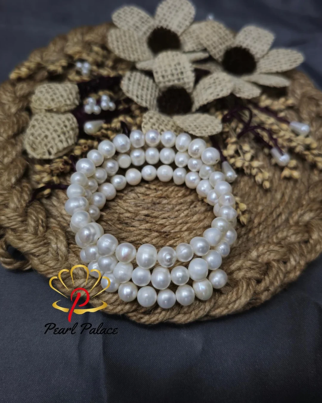 Freshwater pearl spiral bracelet white color,3 layer