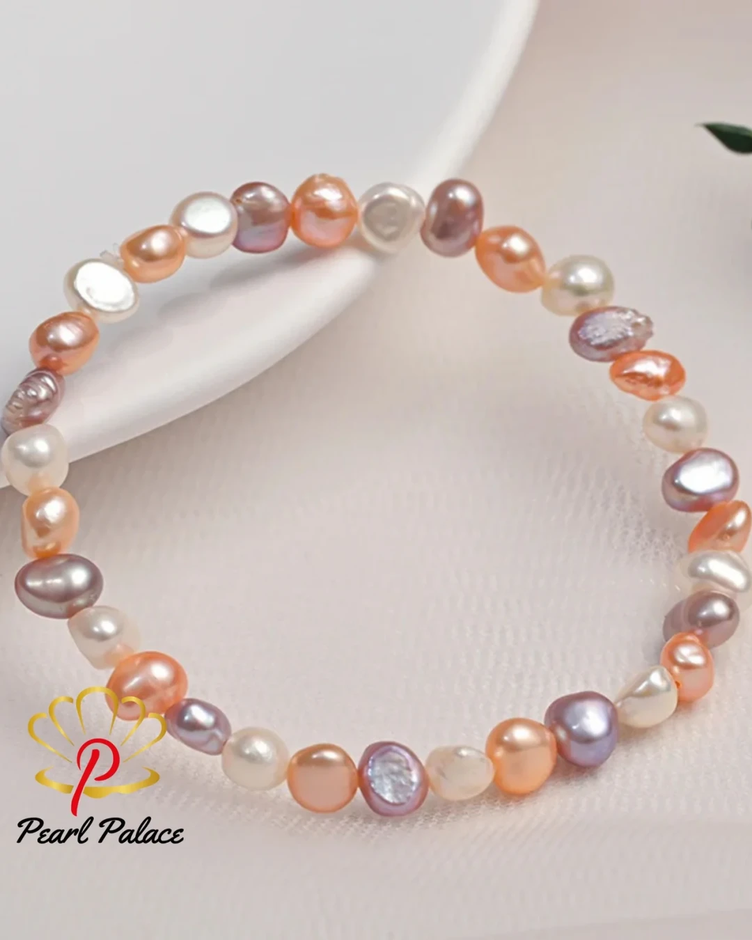 Candy Mix Color 5-6mm AAA Glossy Natural Freshwater Baroque Pearl Elastic Bracelet For Women