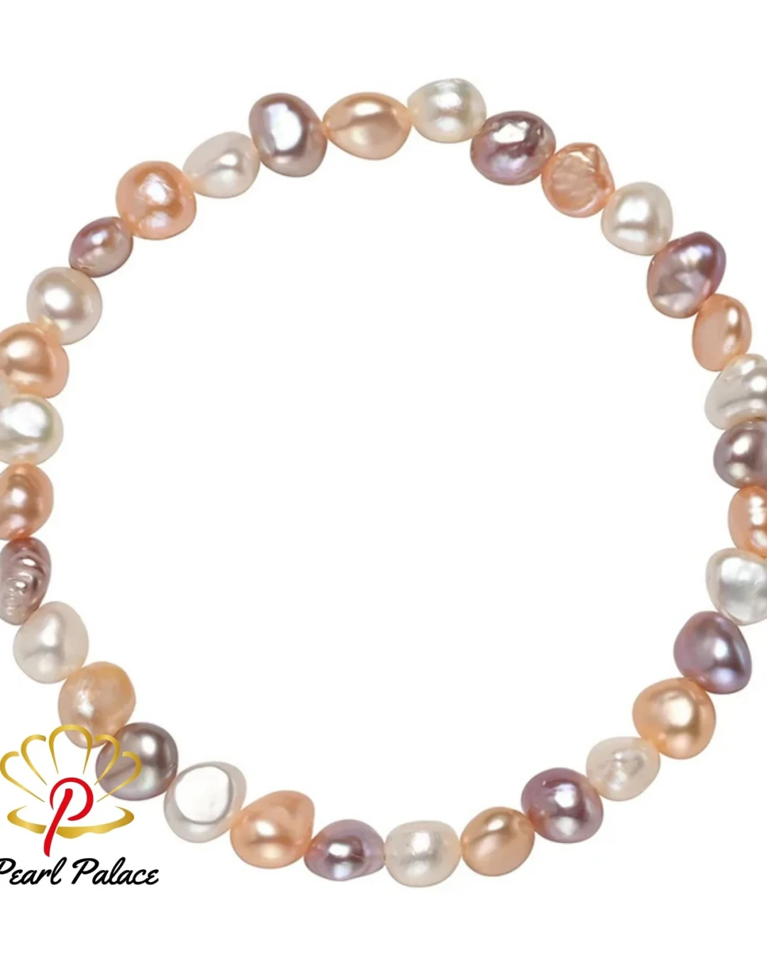 Candy Mix Color 5-6mm AAA Glossy Natural Freshwater Baroque Pearl Elastic Bracelet For Women