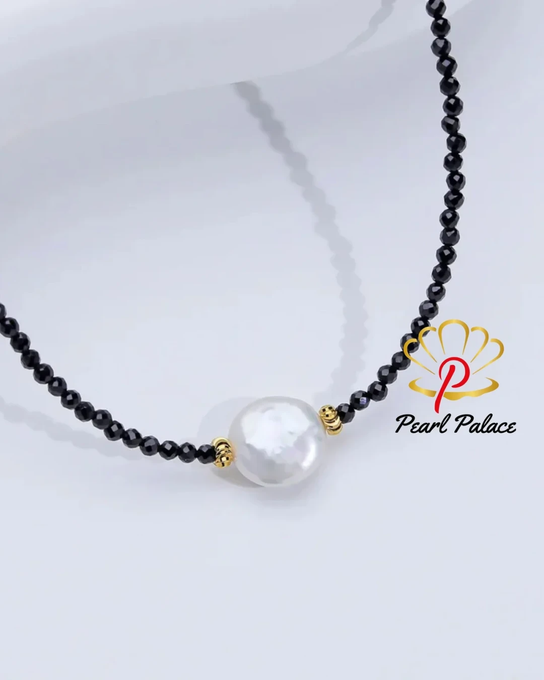 Big Baroque Freshwater Pearl Bracelet for Women Black Crystal Stone 16cm 925 Sterling Silver Bracelet