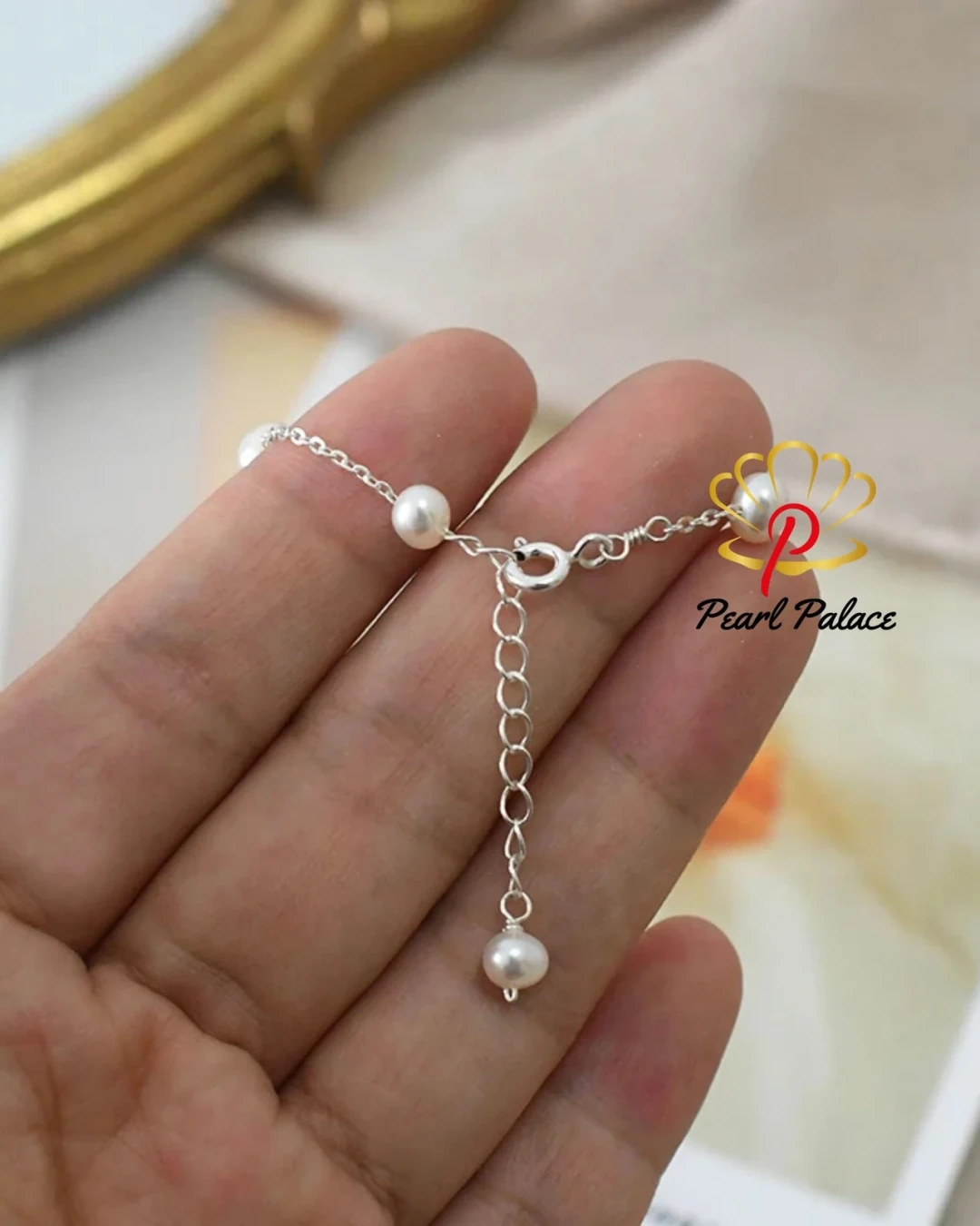 4-5mm Mini Natural Freshwater Pearl Bracelet 925 Sterling Silver Chain Jewelry Gift for Women