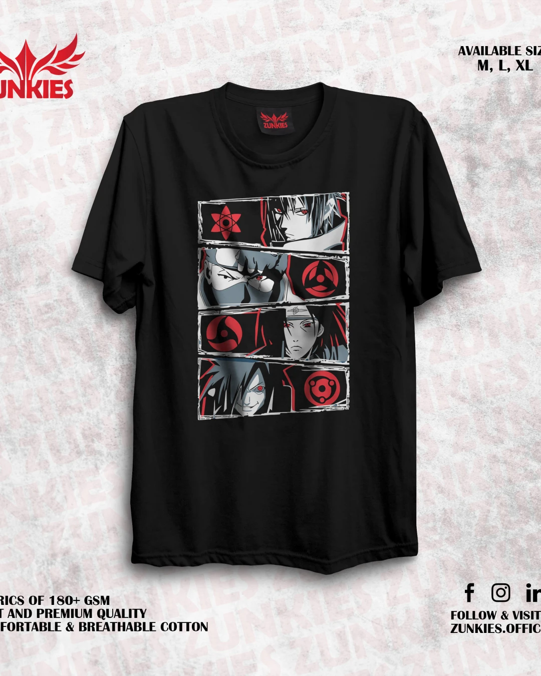 Naruto: Shippuden - Zunkies Oversized Drop Shoulder T-shirt-1