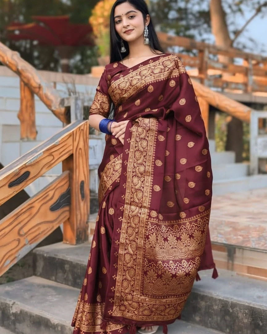 Wine Heritage Banarasi Saree