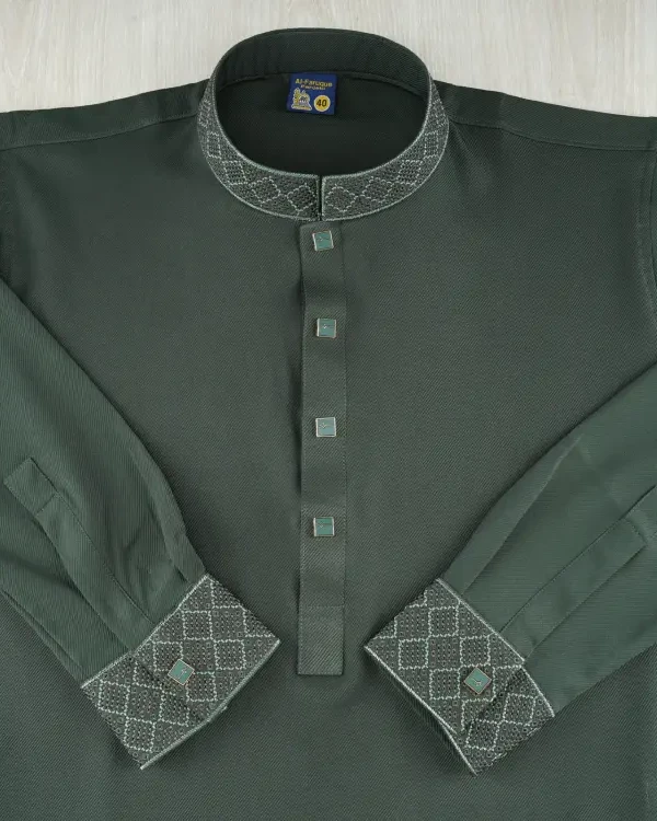 Chinese Chelly Cotton Panjabi (Olive)
