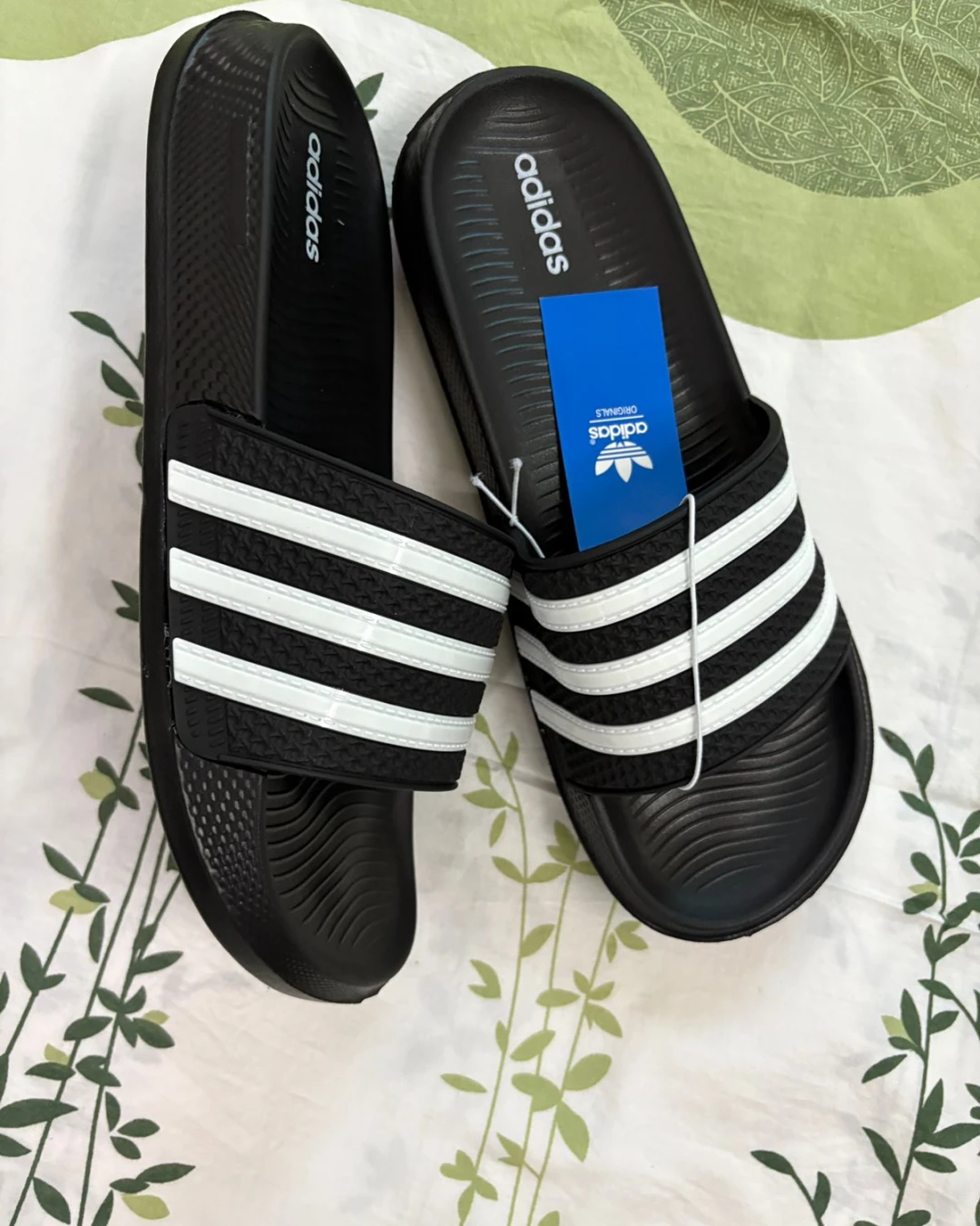 Adidaas White Strips Premium Slides- Imported From China