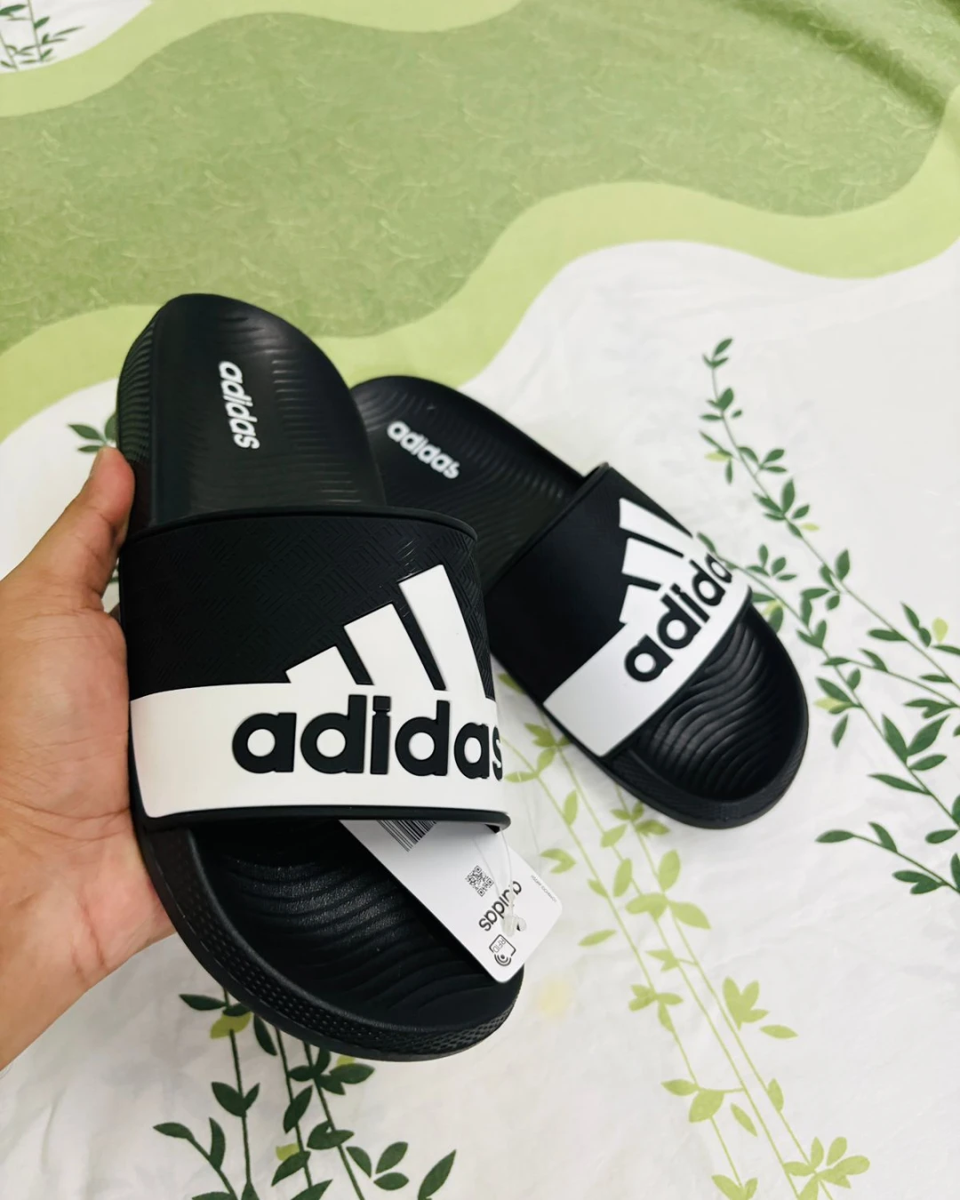 Adidaas White Logo With Adidas Mark Premium Slides- Imported From China