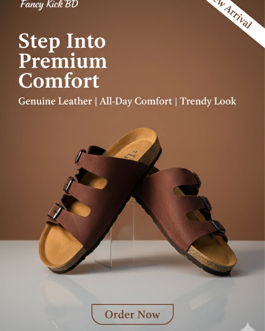 Three-Strap Maroon "Arizonaa" Style Sandals