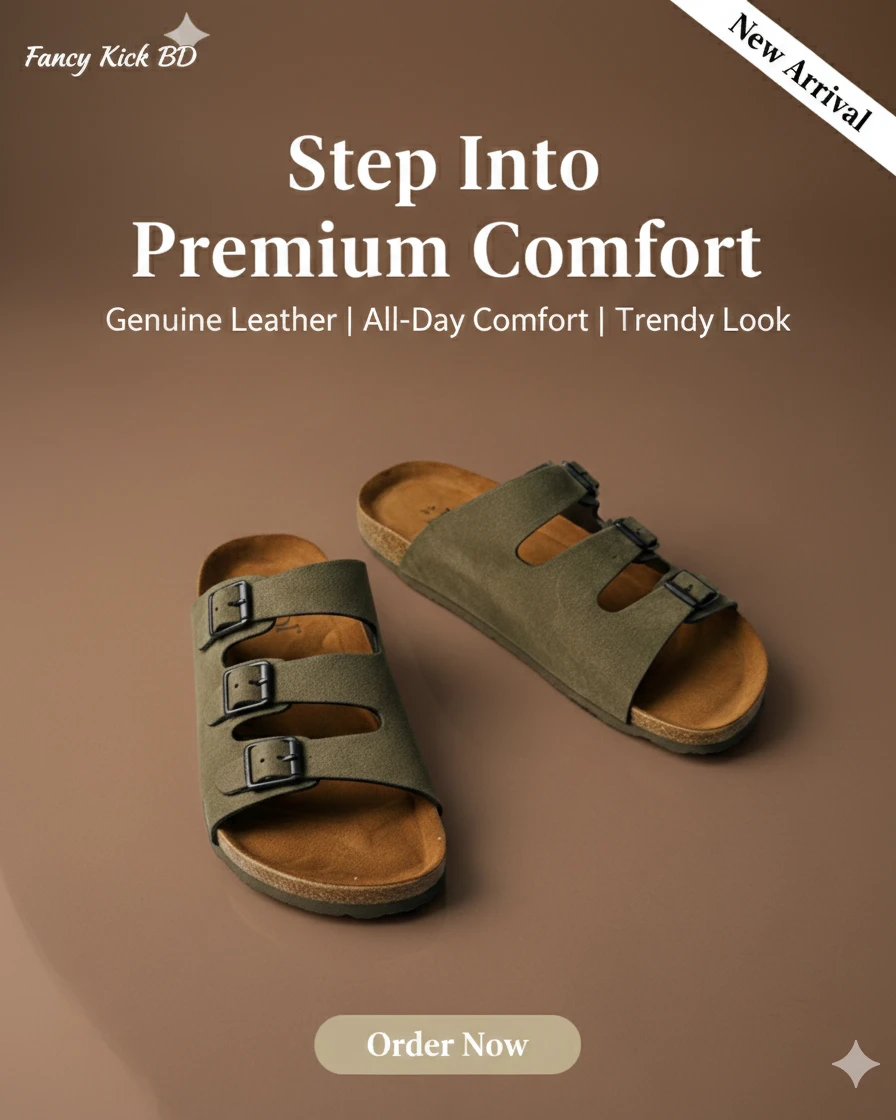 Three-Strap Olive "Arizonaa" Style Sandals
