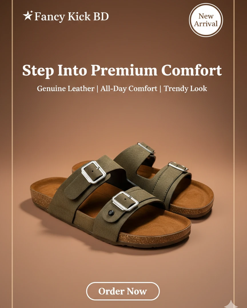 Two-Strap Olive "Arizonaa" Style Sandals