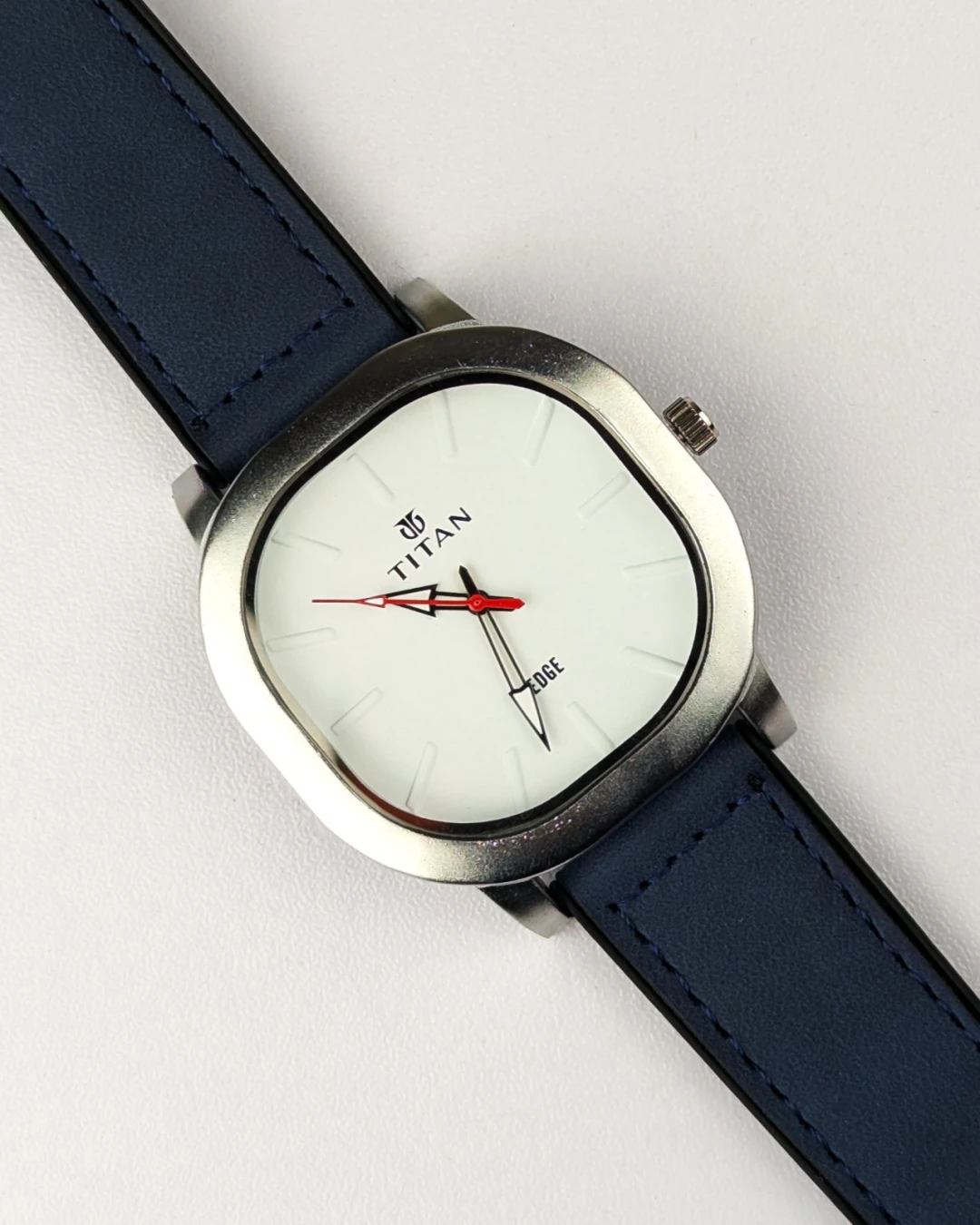 Titan Edge Noir - Sleek Square Leather Watch for Men
