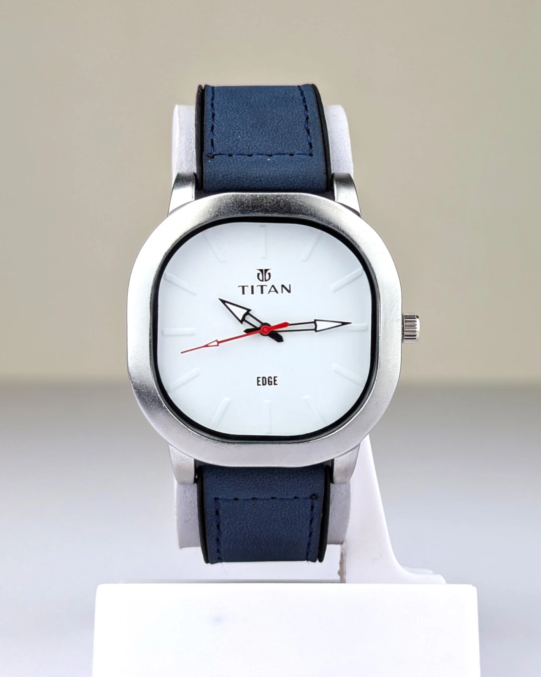 Titan Edge Noir - Sleek Square Leather Watch for Men