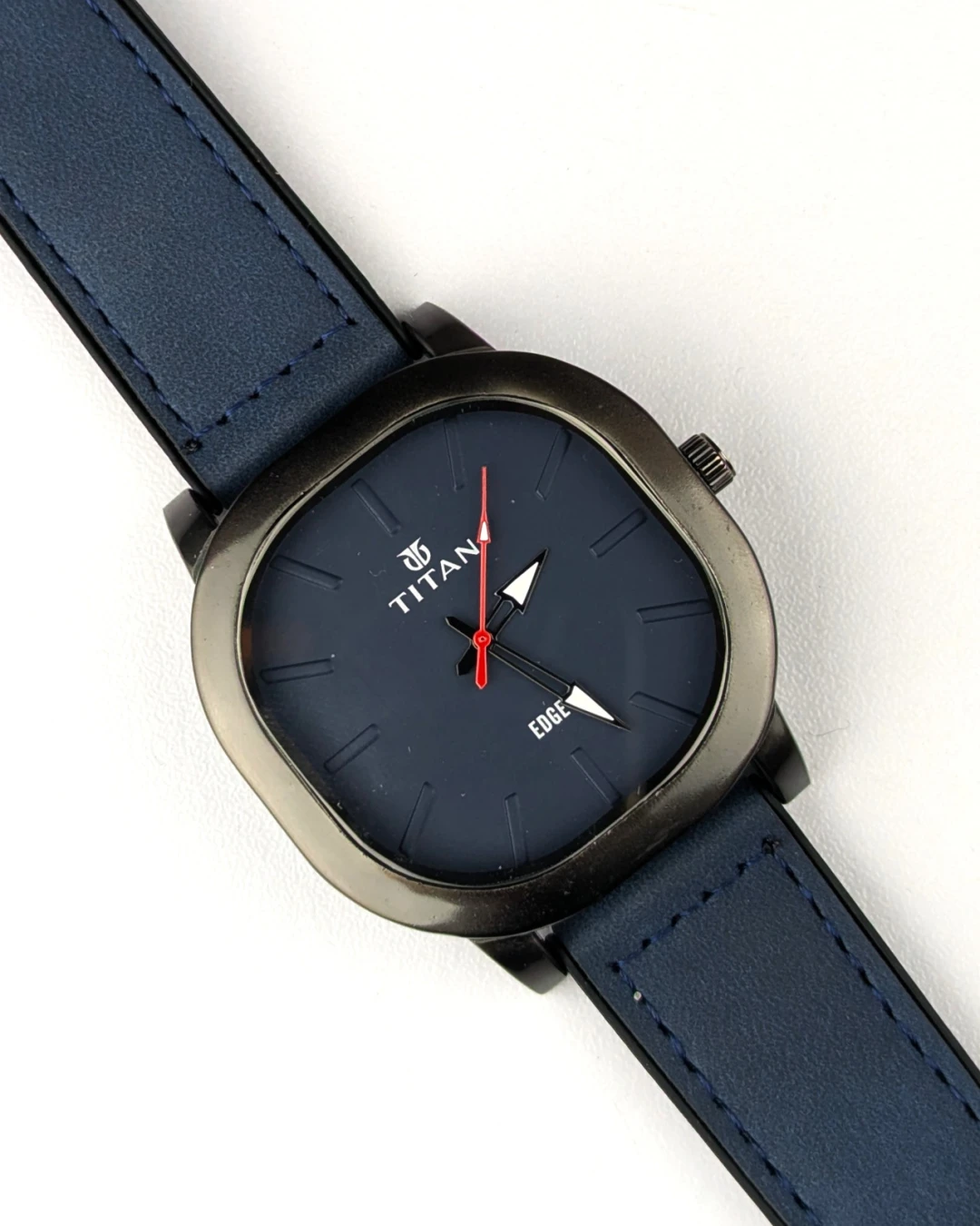 Titan Edge Noir - Sleek Square Leather Watch for Men