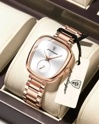 Poedagar Emerald Grace – Rose Gold Square Ladies’ Watch