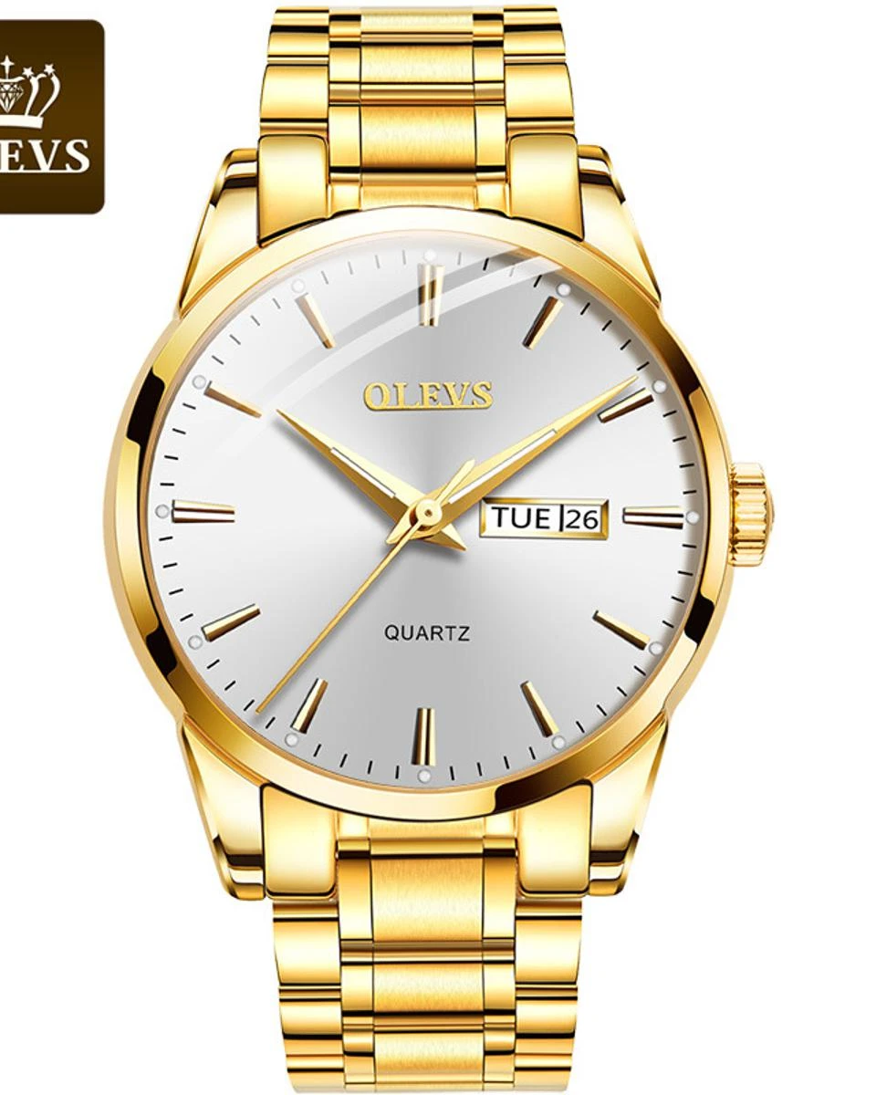 OLEVS Midnight Azure – Men’s Stealth Black & Blue Executive Watch