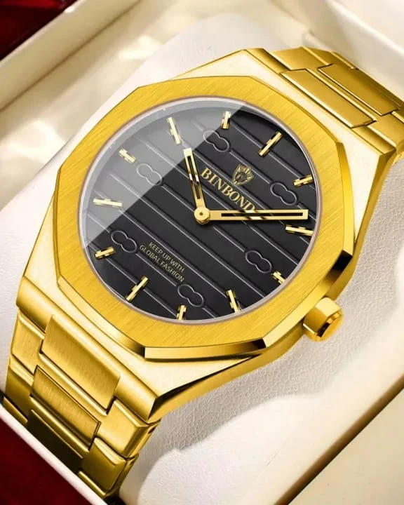 Binbond Vertix Gold – Men’s Two-Tone Forest Green Luxury Watch