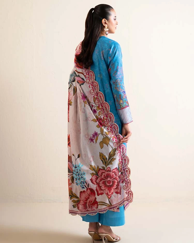 Pakistani Hania by Binaas Unstitched – Cerulean Paisley Charm
