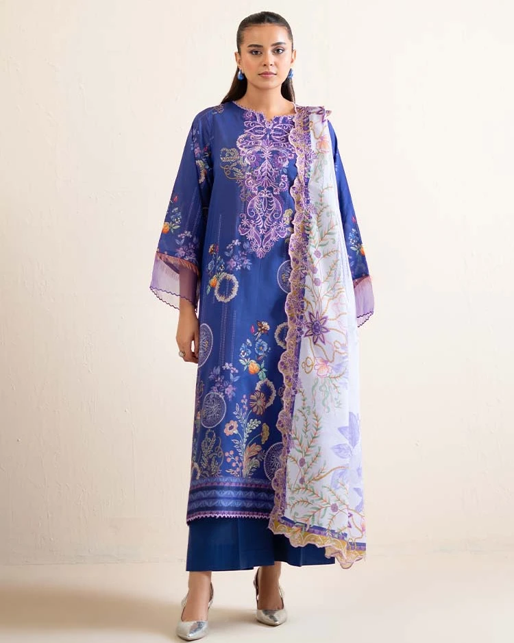 Pakistani Hania by Binaas Unstitched – Royal Indigo Dream