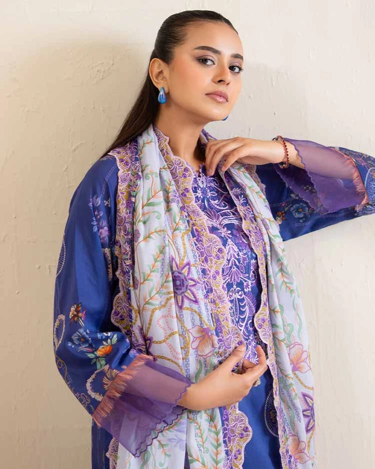 Pakistani Hania by Binaas Unstitched – Royal Indigo Dream