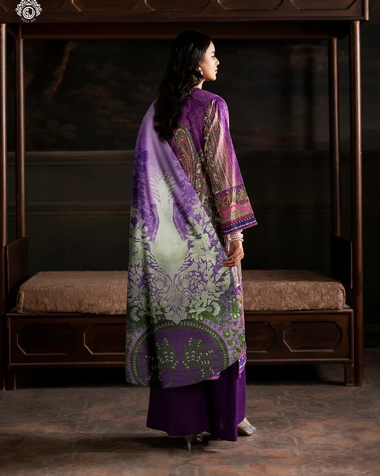 Pakistani Sorrel by Gull Jee Embroidered Unstitched 3 Piece Lawn– Lush Purple