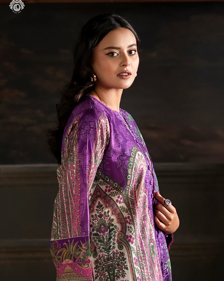 Pakistani Sorrel by Gull Jee Embroidered Unstitched 3 Piece Lawn– Lush Purple