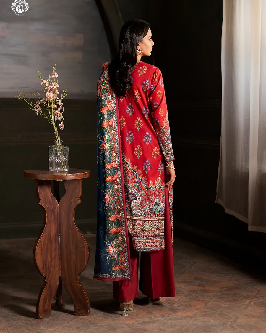 Pakistani Sorrel by Gull Jee Unstitched – Ruby Heritage Bloom