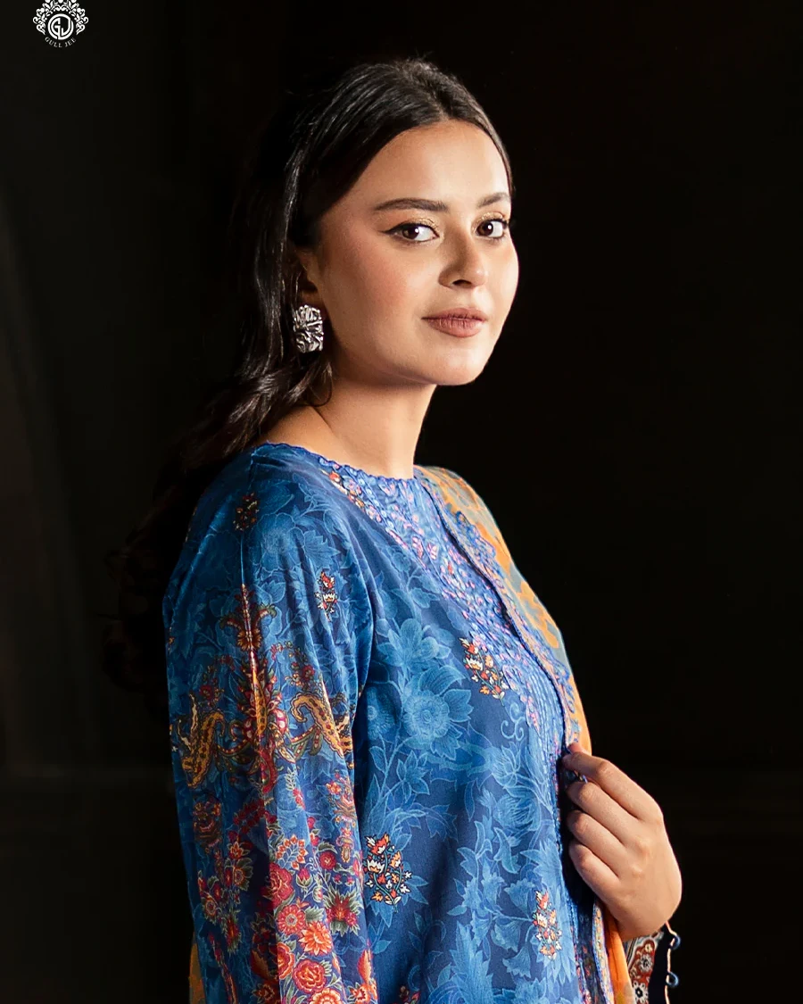 Pakistani Sorrel by Gull Jee Unstitched – Cobalt Heritage Bloom