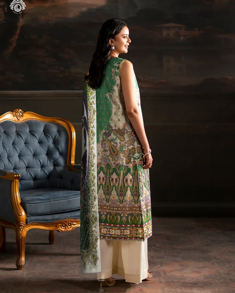 Pakistani Sorrel by Gull Jee Unstitched – Emerald Heritage Bloom