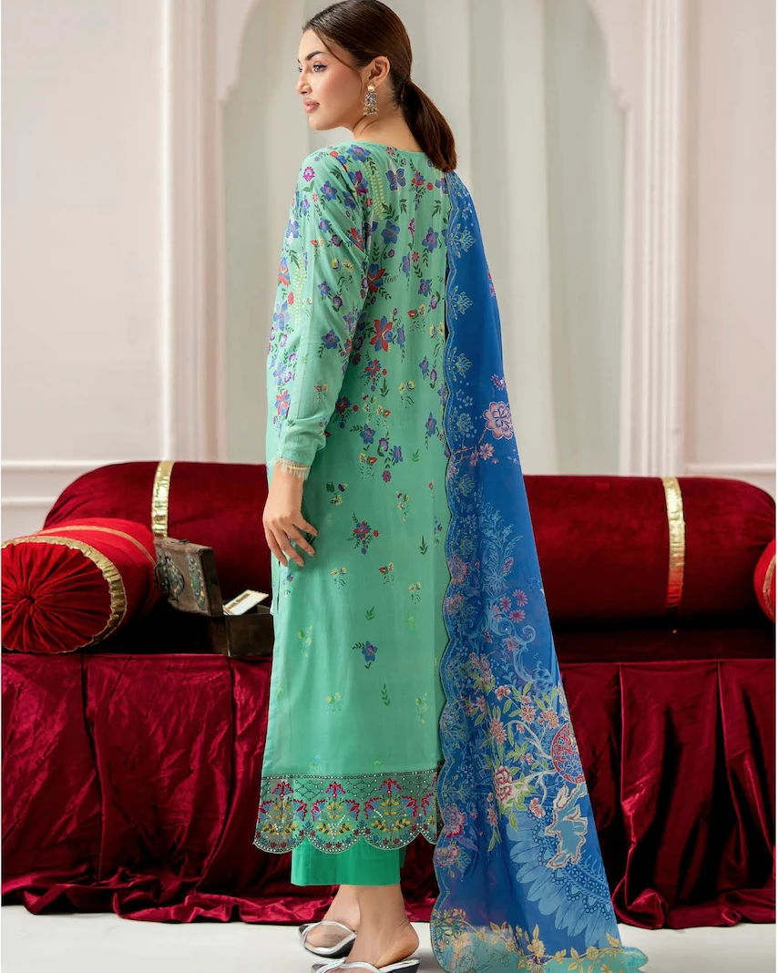 Pakistani Mahajal Vol. 16 by Gull Jee Unstitched – Turquoise Bloom Ring Edition