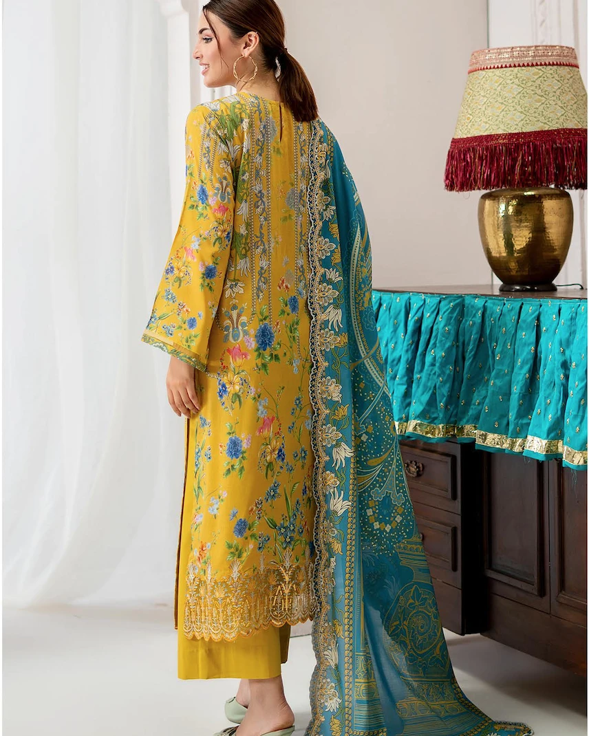 Pakistani Mahajal Vol. 16 by Gull Jee Unstitched – Canary Bloom Ring Edition