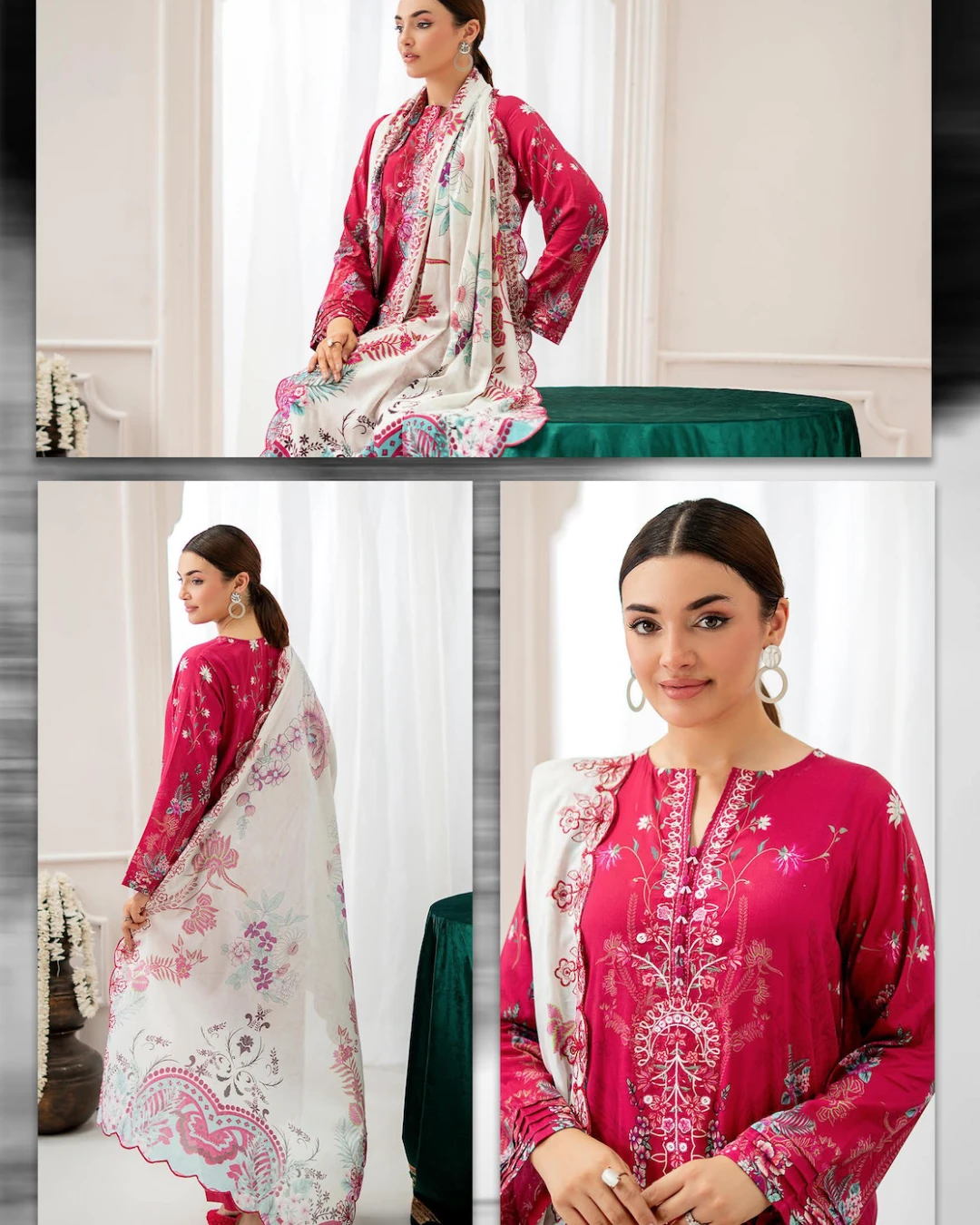 Pakistani Mahajal Vol. 16 by Gull Jee Unstitched – Magenta Mystic Ring Edition
