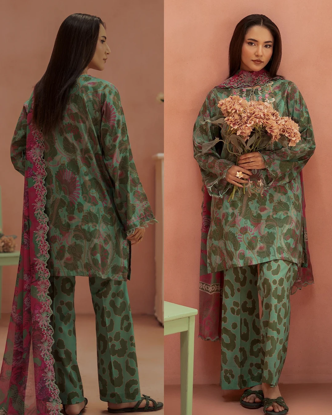 Pakistani Ziva Gull Jee Unstitched – Emerald Moss Edition