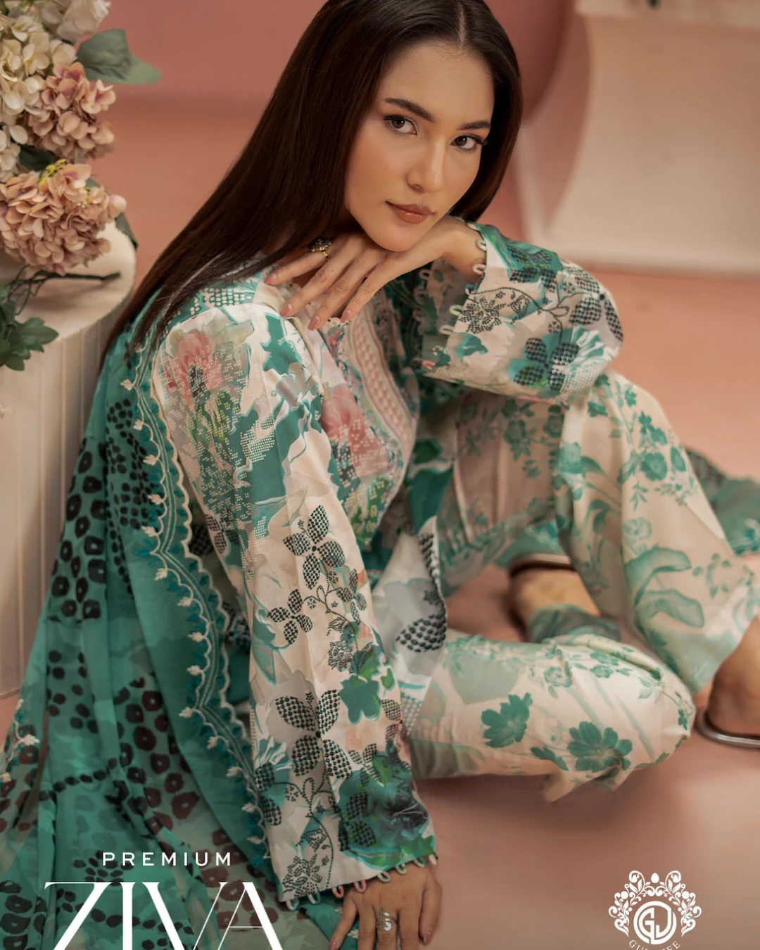 Pakistani Ziva by Gull Jee Unstitched – Teal Blossom Edition