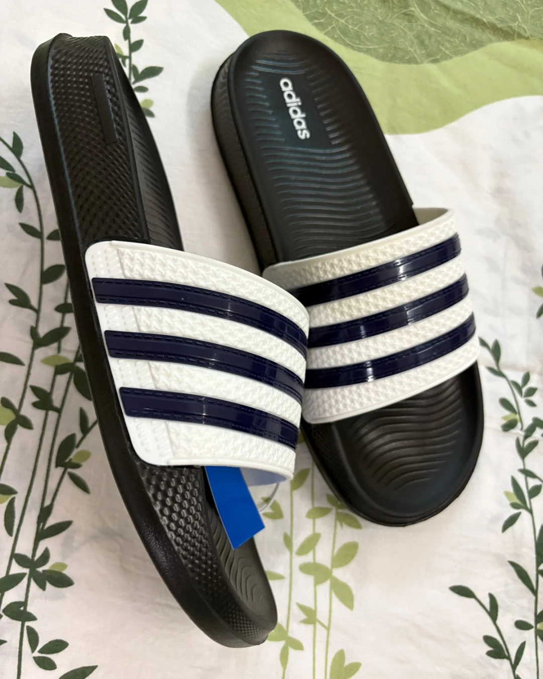 Adidaas Navy Blue Strips Premium Slides- Imported From China