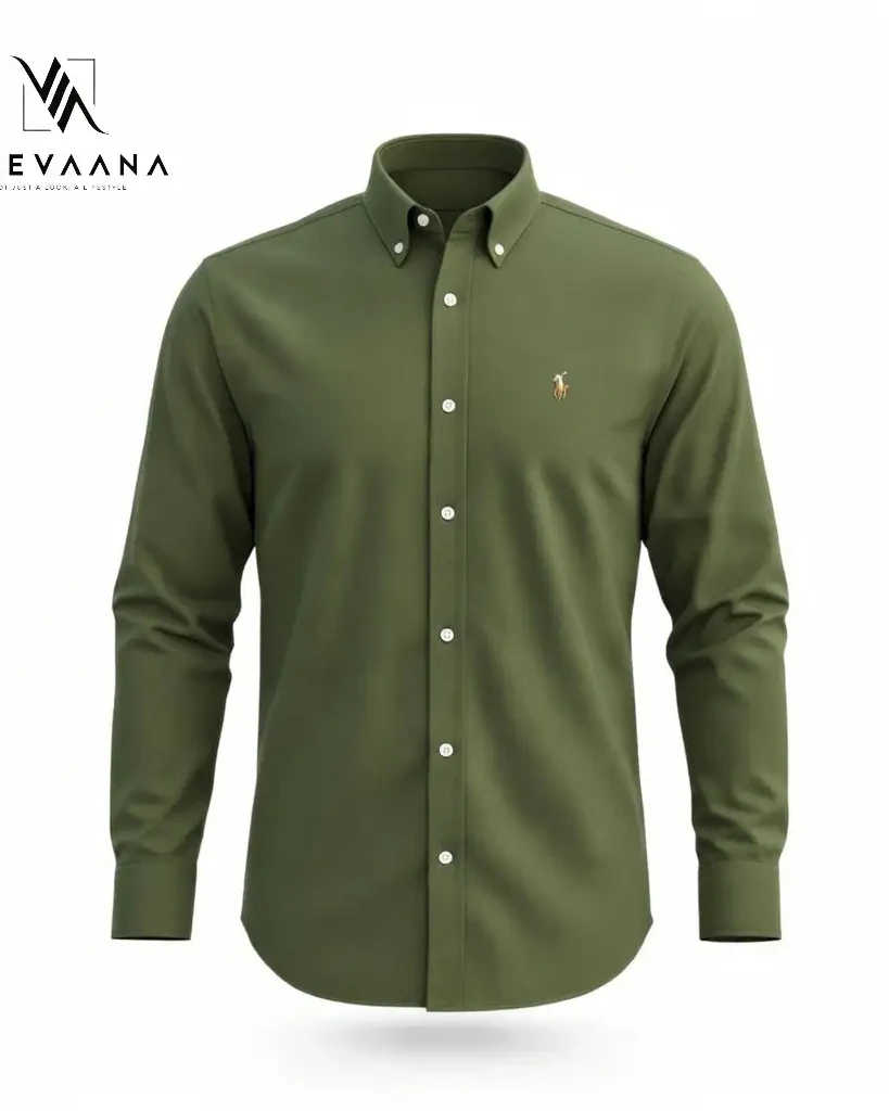 Premium Oxford Cotton Solid Olive Green