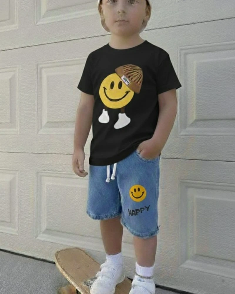 Premium Quality Denim Pants and T-Shirt Set for Kids-1073