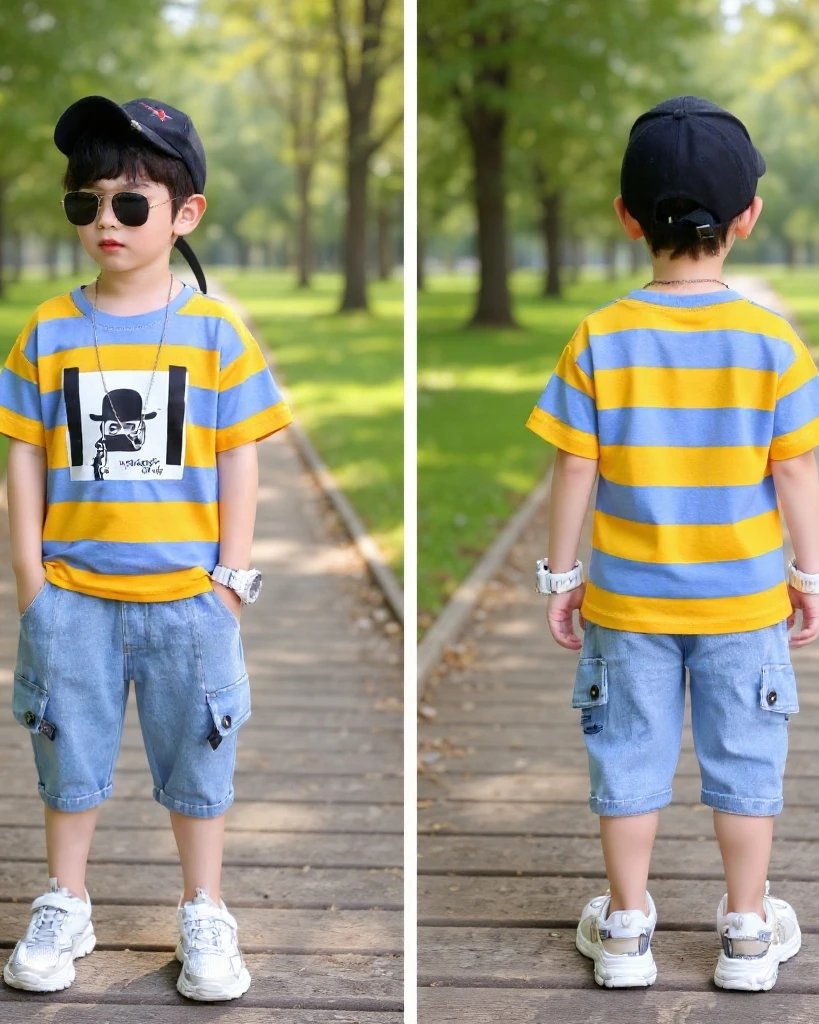 Premium Quality Denim Pants and T-Shirt Set for Kids