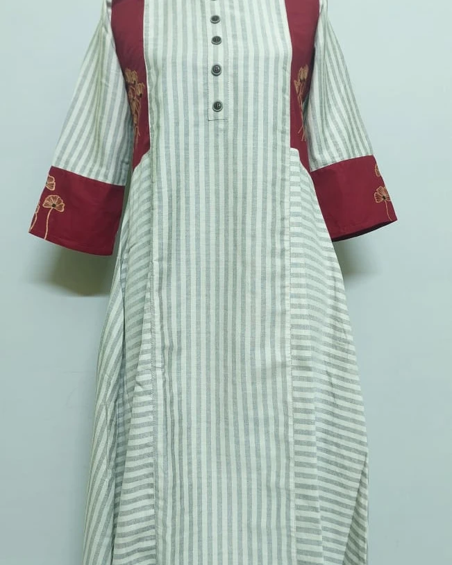 Ruby Striped Harmony Cotton Kurti